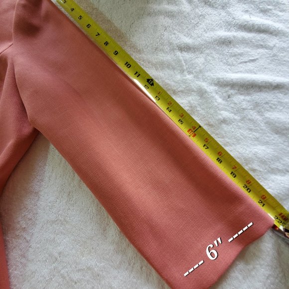 LESLIE FAY Peach Long-Sleeve/Collar Suit Blazer Jacket, 14WP - Picture 6 of 9